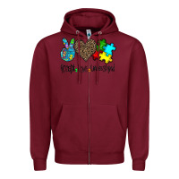 Burgundy accept love understand Zipper Hoodie - CowhideDigitalArt
