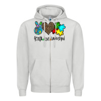 Dove Grey accept love understand Zipper Hoodie - CowhideDigitalArt