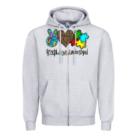 Heather Grey accept love understand Zipper Hoodie - CowhideDigitalArt