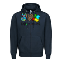 Navy accept love understand Zipper Hoodie - CowhideDigitalArt