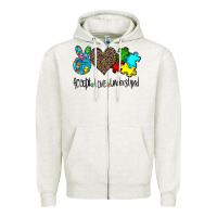 Oatmeal Heather accept love understand Zipper Hoodie - CowhideDigitalArt