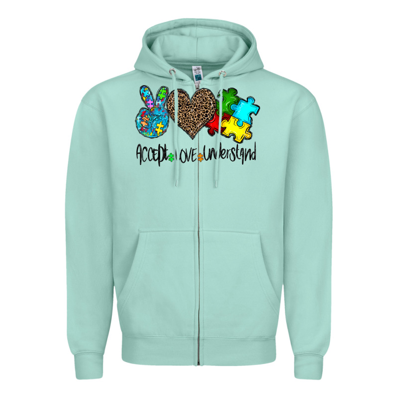 Accept Love Understand Zipper Hoodie by CowhideDigitalArt | Teevron