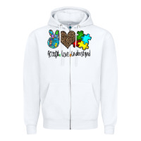 White accept love understand Zipper Hoodie - CowhideDigitalArt