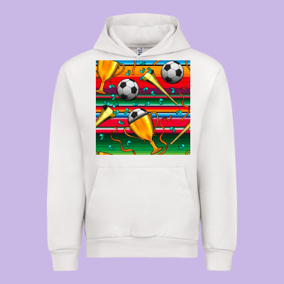 Soccer Winner Cup And Vuvuzela With Serape Seamless Pattern Urban Hoodie Designed By Bundleandbundleshop