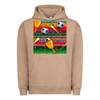 Pigment Burro soccer winner cup and vuvuzela with serape seamless pattern Urban Hoodie - BundleAndBundleShop