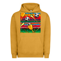 Pigment Peanut Butter soccer winner cup and vuvuzela with serape seamless pattern Urban Hoodie - BundleAndBundleShop