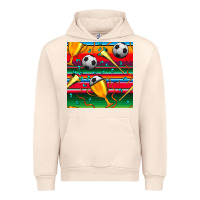 Sandshell soccer winner cup and vuvuzela with serape seamless pattern Urban Hoodie - BundleAndBundleShop