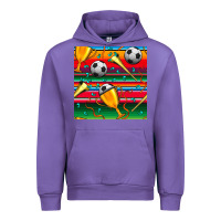 Tulip soccer winner cup and vuvuzela with serape seamless pattern Urban Hoodie - BundleAndBundleShop
