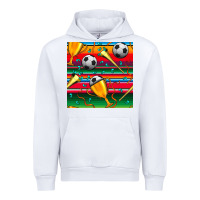 White soccer winner cup and vuvuzela with serape seamless pattern Urban Hoodie - BundleAndBundleShop
