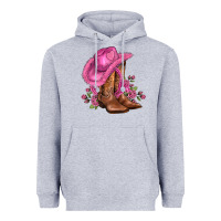 Heather Grey valentines day boots cowgirl hat and roses Heavyweight Hoodie - AdoDesignShop