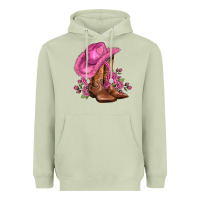 Matcha valentines day boots cowgirl hat and roses Heavyweight Hoodie - AdoDesignShop