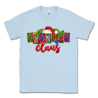 Dusty Blue Christmas Grandma Claus Classic Tee - FaDigitalArtStudio