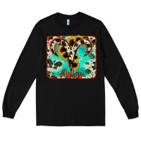 Black aries turquoise cowhide Long Sleeve Tee - RanaPortraitStore