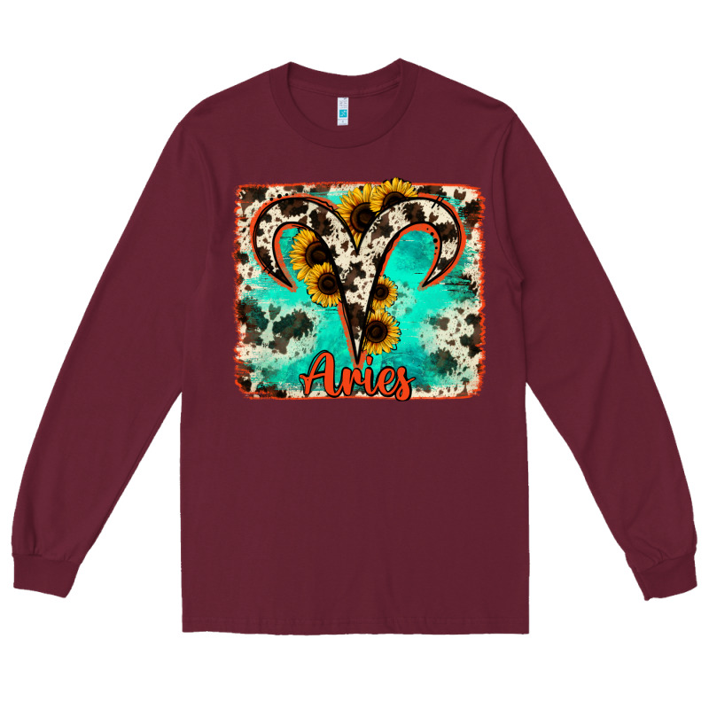 Aries Turquoise Cowhide Long Sleeve Tee by RanaPortraitStore | Teevron