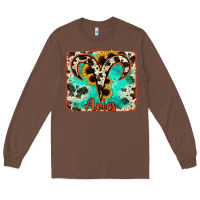 Chestnut aries turquoise cowhide Long Sleeve Tee - RanaPortraitStore