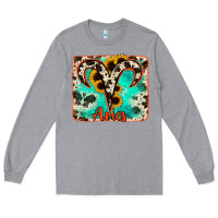 Heather Grey aries turquoise cowhide Long Sleeve Tee - RanaPortraitStore
