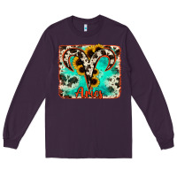 Plum aries turquoise cowhide Long Sleeve Tee - RanaPortraitStore