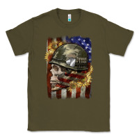 Army Green Army skull 4th of july Classic Tee - CowGirlArtShop