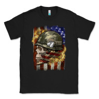 Black Army skull 4th of july Classic Tee - CowGirlArtShop