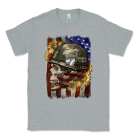 Heather Grey Army skull 4th of july Classic Tee - CowGirlArtShop