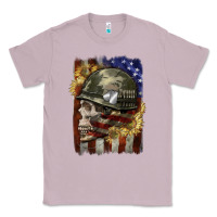 Lilac Army skull 4th of july Classic Tee - CowGirlArtShop