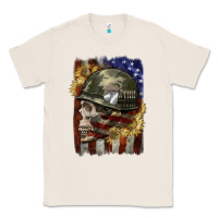 Natural Army skull 4th of july Classic Tee - CowGirlArtShop