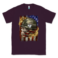 Plum Army skull 4th of july Classic Tee - CowGirlArtShop
