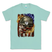 Seafoam Army skull 4th of july Classic Tee - CowGirlArtShop
