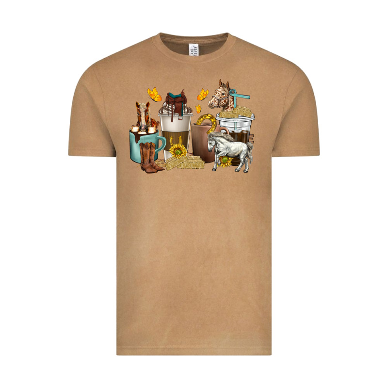 Coffee Cups Horses Vintage Tee by texasbilliewilder | Teevron