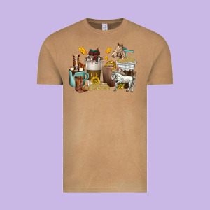 Coffee Cups Horses Vintage Tee Designed By Texasbilliewilder