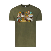Vintage Olive coffee cups horses Vintage Tee - texasbilliewilder