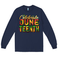 Navy Celebrate juneteenth Long Sleeve Tee - Zillion Design Studio