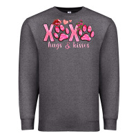 Charcoal Heather xoxo hugs and kisses paws Premium Sweatshirt - NancyCooperArtShop