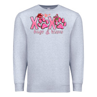 Heather Grey xoxo hugs and kisses paws Premium Sweatshirt - NancyCooperArtShop