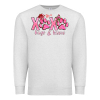 Oatmeal Heather xoxo hugs and kisses paws Premium Sweatshirt - NancyCooperArtShop
