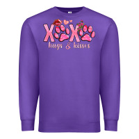 Purple xoxo hugs and kisses paws Premium Sweatshirt - NancyCooperArtShop