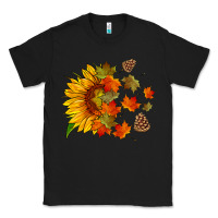 Black sunflower and autumn leaves Classic Tee - HRA Design Shop