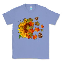 Colony Blue sunflower and autumn leaves Classic Tee - HRA Design Shop