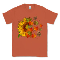 Copper sunflower and autumn leaves Classic Tee - HRA Design Shop