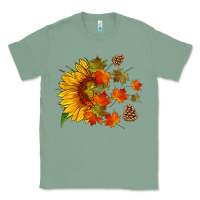 Sunflower And Autumn Leaves Classic Tee | Teevron