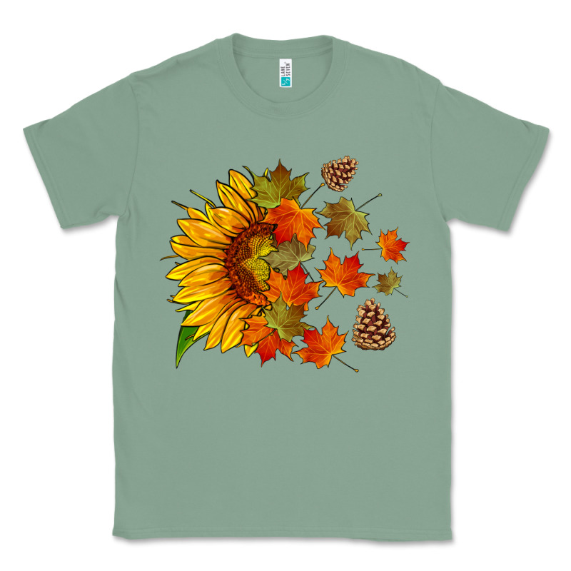Sunflower And Autumn Leaves Classic Tee by HRA Design Shop | Teevron