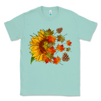 Seafoam sunflower and autumn leaves Classic Tee - HRA Design Shop