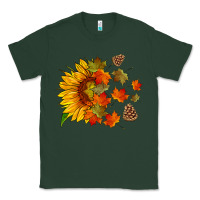 Sports Green sunflower and autumn leaves Classic Tee - HRA Design Shop
