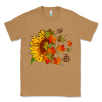 Toasted Coconut sunflower and autumn leaves Classic Tee - HRA Design Shop
