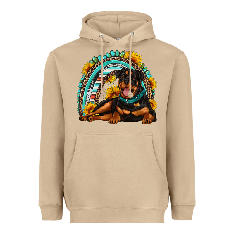 Rottweiler  Rainbow Heavyweight Hoodie by Artiststas | Teevron
