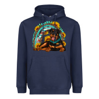 Navy Rottweiler  rainbow Heavyweight Hoodie - Artiststas