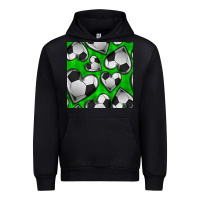 Black soccer hearts seamless pattern Urban Hoodie - BundleAndBundleShop