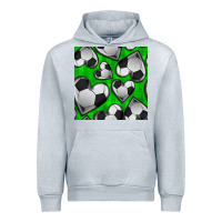 Heather Grey soccer hearts seamless pattern Urban Hoodie - BundleAndBundleShop
