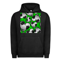 Pigment Black soccer hearts seamless pattern Urban Hoodie - BundleAndBundleShop