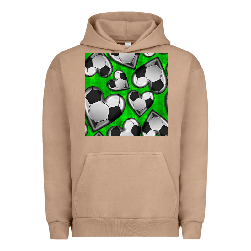 Soccer Hearts Seamless Pattern Urban Hoodie by BundleAndBundleShop | Teevron